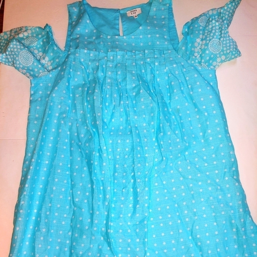 NWOT Polka Dot Cold Shoulder Cotton Dress M